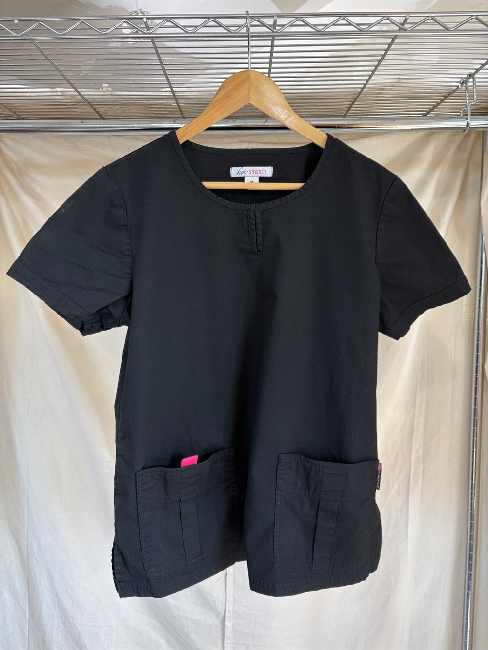 koi Black Short Sleeve Medical Scrub Top